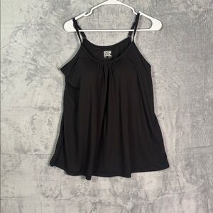 32 Degrees Cool Black Built in Bra Spaghetti Strap Flowy Tank Size Large